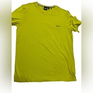 BOSS Men’s Bright Lime Green Short-Sleeve Logo Tee
